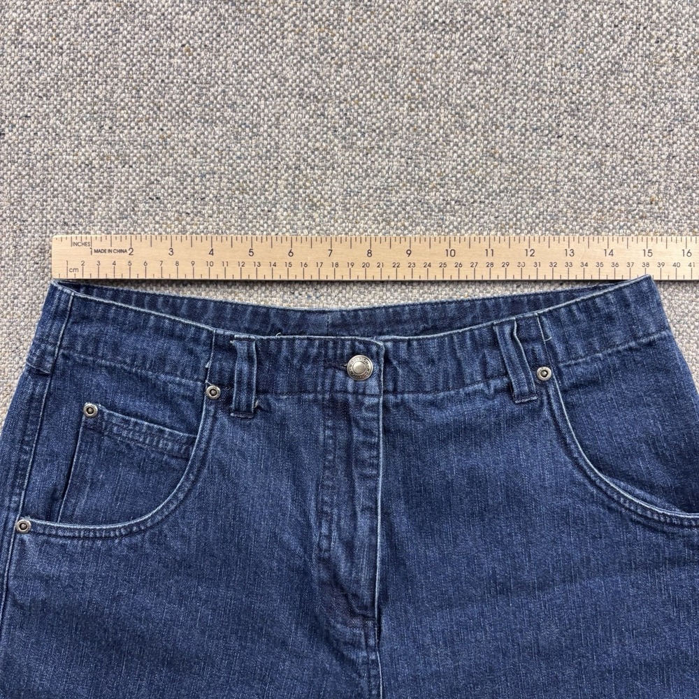 Woolrich Women's Blue Solid Denim Chino Shorts Regular Pockets Button 8 - Picture 3 of 7